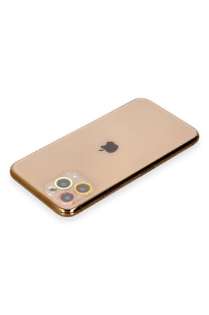 Uray store Apple iPhone 11 Pro Renkli Kamera Lens Koruma Cam - Turuncu-Kırmızı