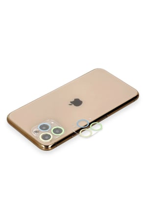 Uray store Apple iPhone 11 Pro Renkli Kamera Lens Koruma Cam - Yeşil-Sarı