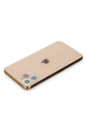 Uray store Apple iPhone 11 Pro Max Renkli Kamera Lens Koruma Cam - Mavi-Yeşil
