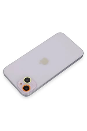 Uray store Apple iPhone 13 Mini Renkli Kamera Lens Koruma Cam - Sarı-Turuncu