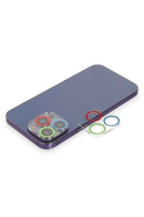 Uray store Apple iPhone 13 Pro Max Renkli Kamera Lens Koruma Cam - Mavi-Yeşil