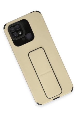 Uray store Xiaomi Redmi 10C Kılıf Mega Standlı Silikon - Gold