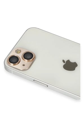 Uray store Apple iPhone 13 Pers Alüminyum Kamera Lens - Gold