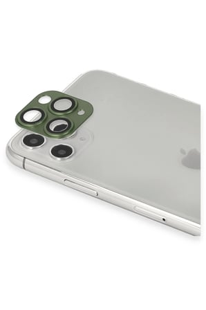 Uray store Apple iPhone 11 Pro Max Pers Alüminyum Kamera Lens - Yeşil