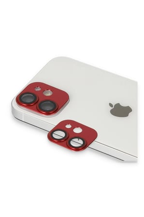 Uray store Apple iPhone 11 Pers Alüminyum Kamera Lens - Kırmızı