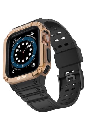 Uray store Apple Watch 42mm KR401 Silikon Kordon - Siyah-Rose