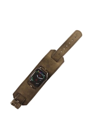 Uray store Apple Watch 42mm NL17 Deri Kordon - Kahverengi