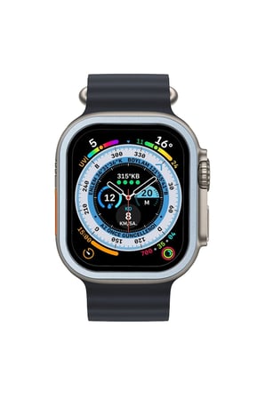 Uray store Apple Watch Ultra 49mm Alüminyum Kasa Cam Ekran Koruyucu - Mavi