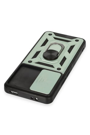 Uray store Xiaomi Mi 12T Pro Kılıf Pars Lens Yüzüklü Silikon - Yeşil