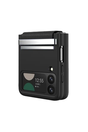 Uray store Samsung Galaxy Z Flip 3 Kılıf Belt Flip Kapak - Siyah