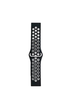 Uray store Watch 20mm Spor Delikli Kordon - Siyah-Beyaz