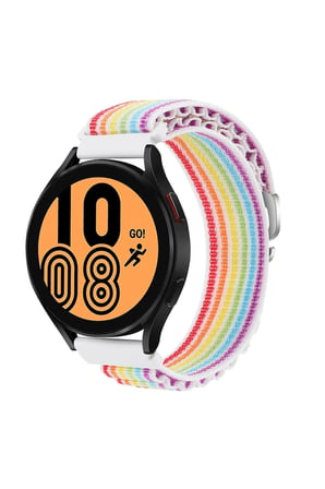 Uray store Watch 22mm KR410 Kumaş Kordon - Gökkuşağı