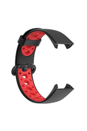 Uray store Xiaomi Redmi Watch 2 Spor Delikli Kordon - Siyah-Kırmızı