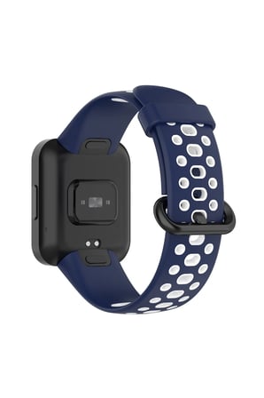 Uray store Xiaomi Redmi Watch 2 Spor Delikli Kordon - Lacivert-Beyaz