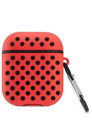 Uray store Apple Airpods 2 (2.nesil) Spor Delikli Kılıf - Kırmızı-Siyah
