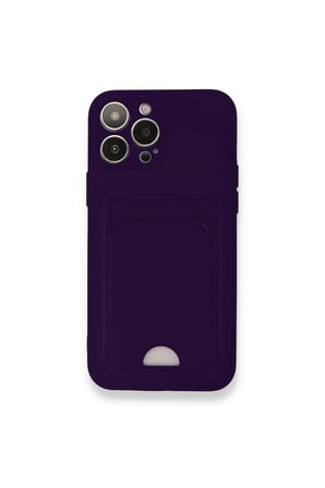 Uray store Apple iPhone 12 Pro Max Kılıf Kelvin Kartvizitli Silikon - Derin Mor