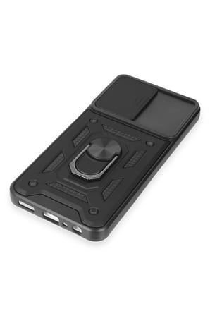 Uray store Samsung Galaxy A14 4G Kılıf Pars Lens Yüzüklü Silikon - Siyah