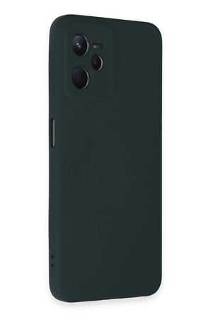 Uray store Realme C35 Kılıf Nano içi Kadife Silikon - Koyu Yeşil