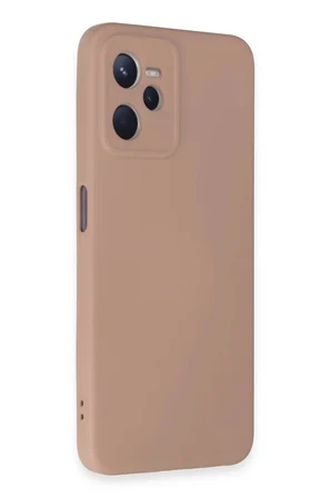 Uray store Realme C35 Kılıf Nano içi Kadife Silikon - Pudra