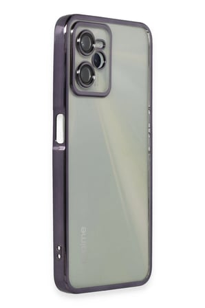 Uray store Realme C35 Kılıf Razer Lensli Silikon - Mor