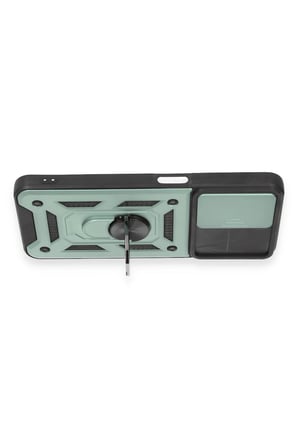 Uray store Realme C35 Kılıf Pars Lens Yüzüklü Silikon - Yeşil