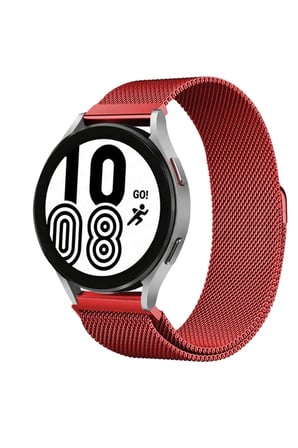 Uray store Watch 20mm Metal Mıknatıslı Kordon - Kırmızı