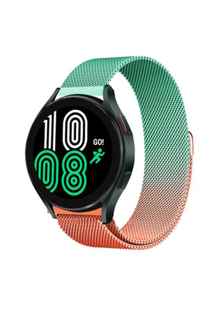 Uray store Watch 20mm Metal Mıknatıslı Kordon - Turuncu-Yeşil