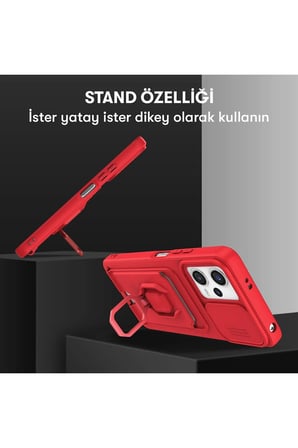 Uray store Xiaomi Poco X5 5G Kılıf Zuma Kartvizitli Yüzüklü Silikon - Siyah