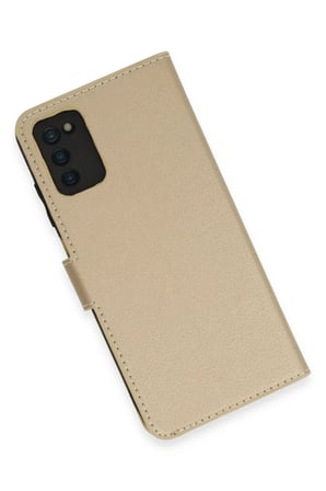 Uray store Samsung Galaxy A03S Kılıf Trend S Plus Kapaklı Kılıf - Gold