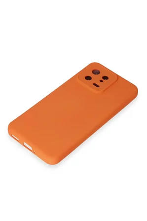 Uray store Xiaomi Mi 13 Kılıf Nano içi Kadife Silikon - Turuncu