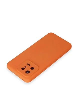 Uray store Xiaomi Mi 13 Kılıf Nano içi Kadife Silikon - Turuncu