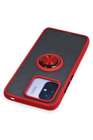 Uray store Xiaomi Redmi 12C Kılıf Montreal Yüzüklü Silikon Kapak - Kırmızı