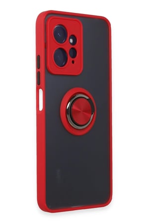 Uray store Xiaomi Redmi Note 12 4G Kılıf Montreal Yüzüklü Silikon Kapak - Kırmızı
