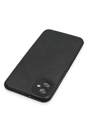 Uray store Samsung Galaxy A04E Kılıf Loop Deri Silikon - Siyah