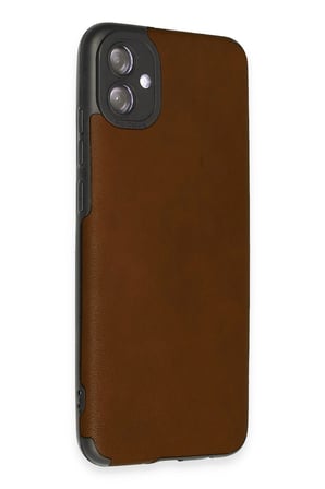 Uray store Samsung Galaxy A04E Kılıf Loop Deri Silikon - Kahverengi