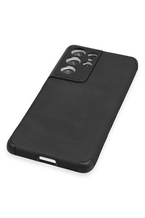 Uray store Samsung Galaxy S21 Ultra Kılıf Loop Deri Silikon - Siyah