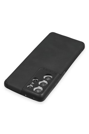 Uray store Samsung Galaxy S21 Ultra Kılıf Loop Deri Silikon - Siyah
