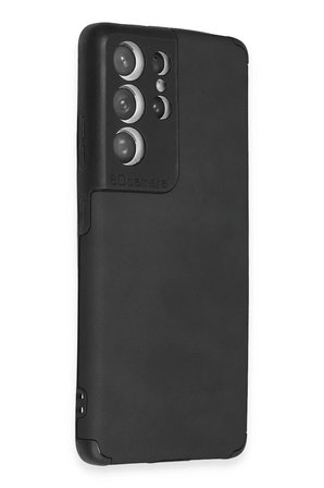 Uray store Samsung Galaxy S21 Ultra Kılıf Loop Deri Silikon - Siyah