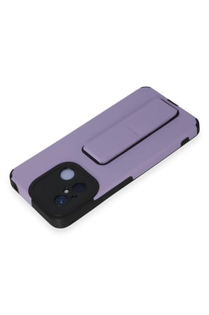Uray store Xiaomi Redmi 12C Kılıf Mega Standlı Silikon - Lila