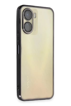Uray store Vivo Y16 Kılıf Razer Lensli Silikon - Siyah