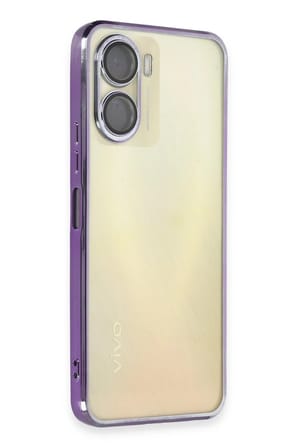 Uray store Vivo Y16 Kılıf Razer Lensli Silikon - Mor