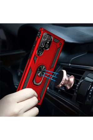 Uray store Samsung Galaxy A14 4G Kılıf Sofya Yüzüklü Silikon Kapak - Siyah