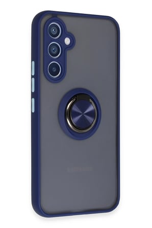Uray store Samsung Galaxy A34 5G Kılıf Montreal Yüzüklü Silikon Kapak - Lacivert