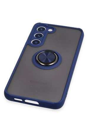 Uray store Samsung Galaxy S23 Plus Kılıf Montreal Yüzüklü Silikon Kapak - Lacivert