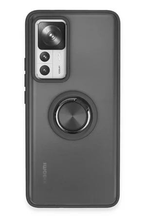 Uray store Xiaomi Mi 12T Pro Kılıf Montreal Yüzüklü Silikon Kapak - Siyah