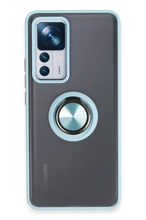 Uray store Xiaomi Mi 12T Pro Kılıf Montreal Yüzüklü Silikon Kapak - Buz Mavi