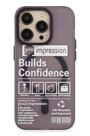 Uray store Apple iPhone 14 Pro Kılıf Apollo Magneticsafe Desenli Kapak - Apollo Mor - 6