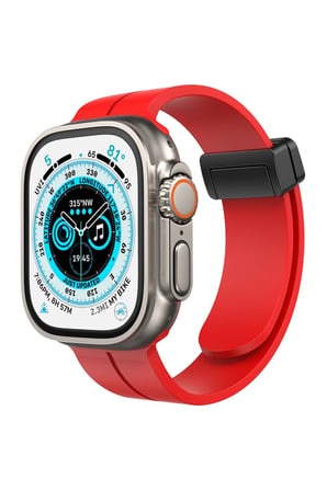 Uray store Apple Watch 42mm KR412 Elegance Stylısh Kordon - Kırmızı