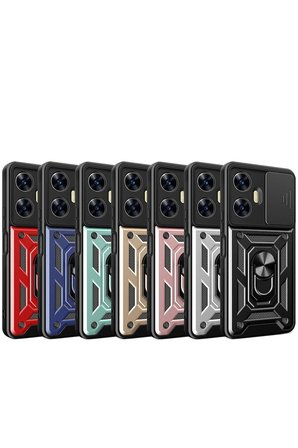 Uray store Realme C55 Kılıf Pars Lens Yüzüklü Silikon - Yeşil