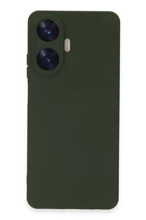 Uray store Realme C55 Kılıf Nano içi Kadife Silikon - Koyu Yeşil